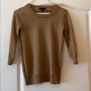 Jcrew camel 100% wool 3/4 sleeve sweater